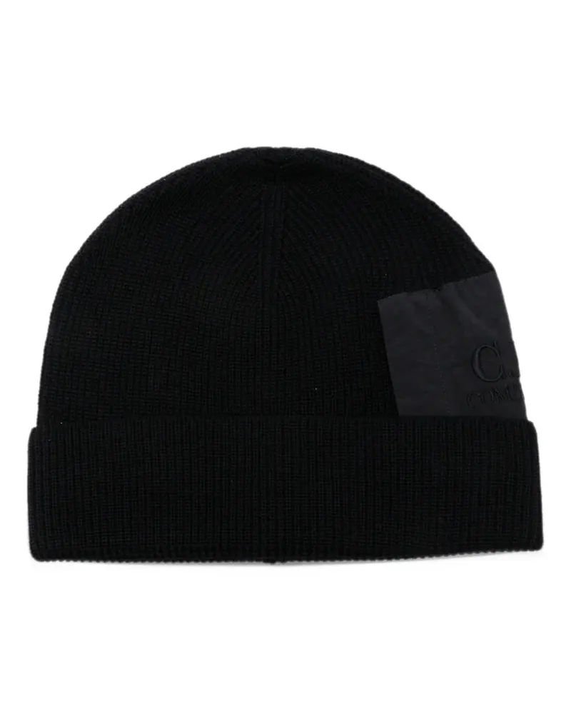 C.P. Company logo-embroidered ribbed-knit beanie hat - Schwarz Schwarz