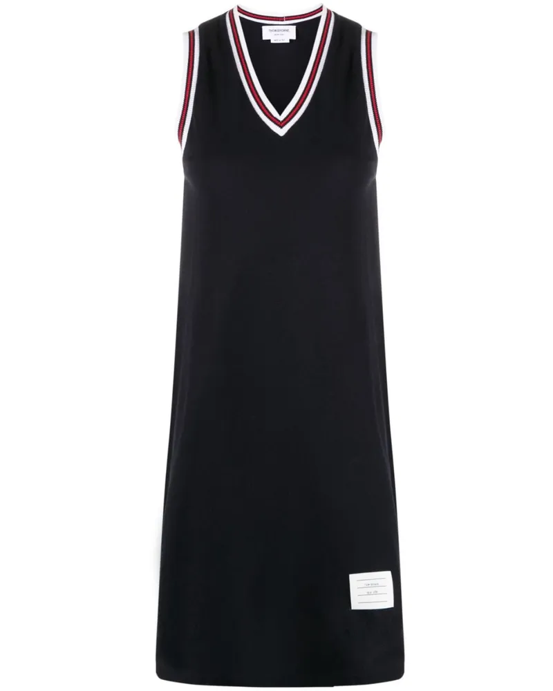 Thom Browne Pikee-Minikleid mit RWB-Streifen - Blau Blau