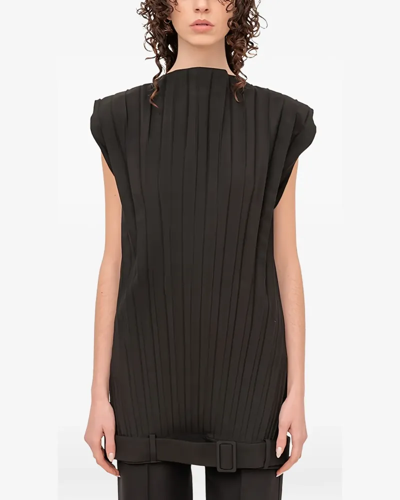 Maison Margiela pleated mini dress - Schwarz Schwarz