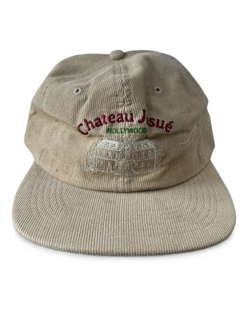 GALLERY DEPT. Chateau Josué embroidered corduroy cap - Nude Nude