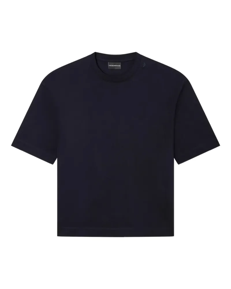 Emporio Armani T-Shirt mit Logo-Stickerei - Blau Blau