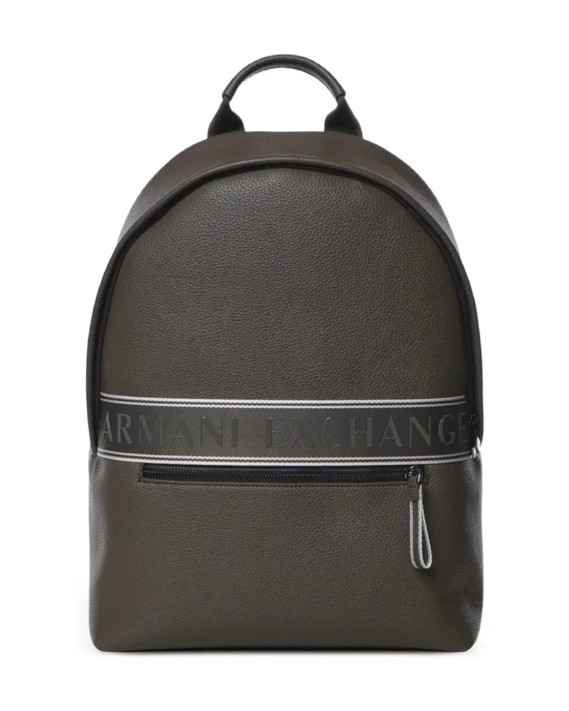 Armani Exchange Rucksack mit gekörnter Struktur und Logo-Streifen - Braun Braun