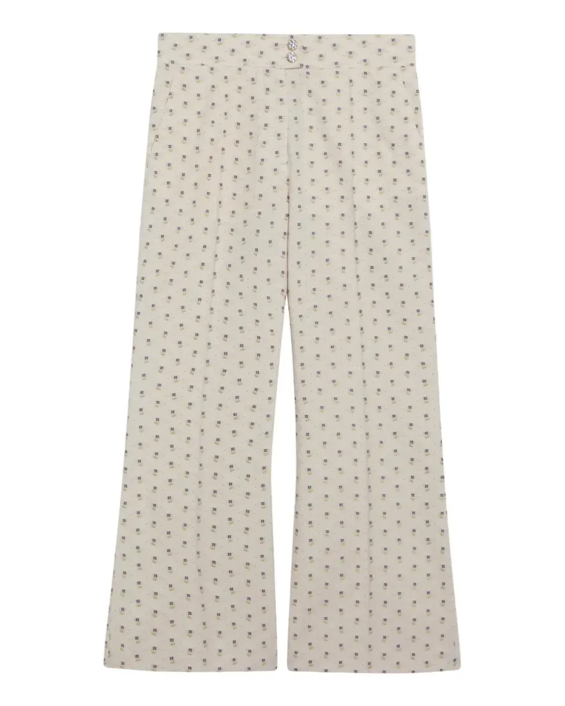 Valentino Garavani patterned wide-leg trousers - Nude Nude