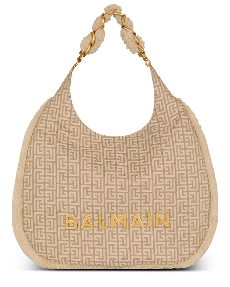 Balmain Große 1945 Schultertasche - Nude Nude
