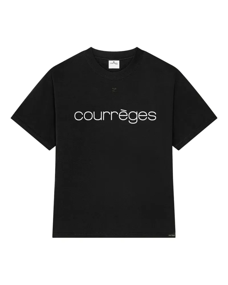 Courrèges T-Shirt im Oversized-Look - Schwarz Schwarz