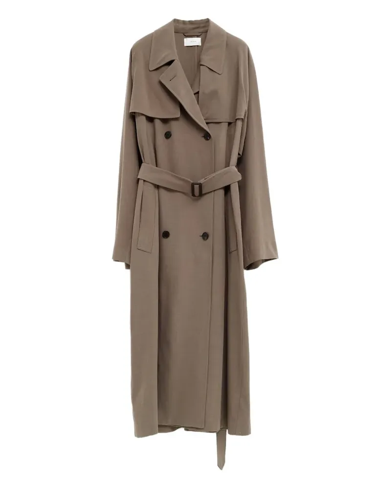 The Row double-breasted belted coat - Nude Nude
