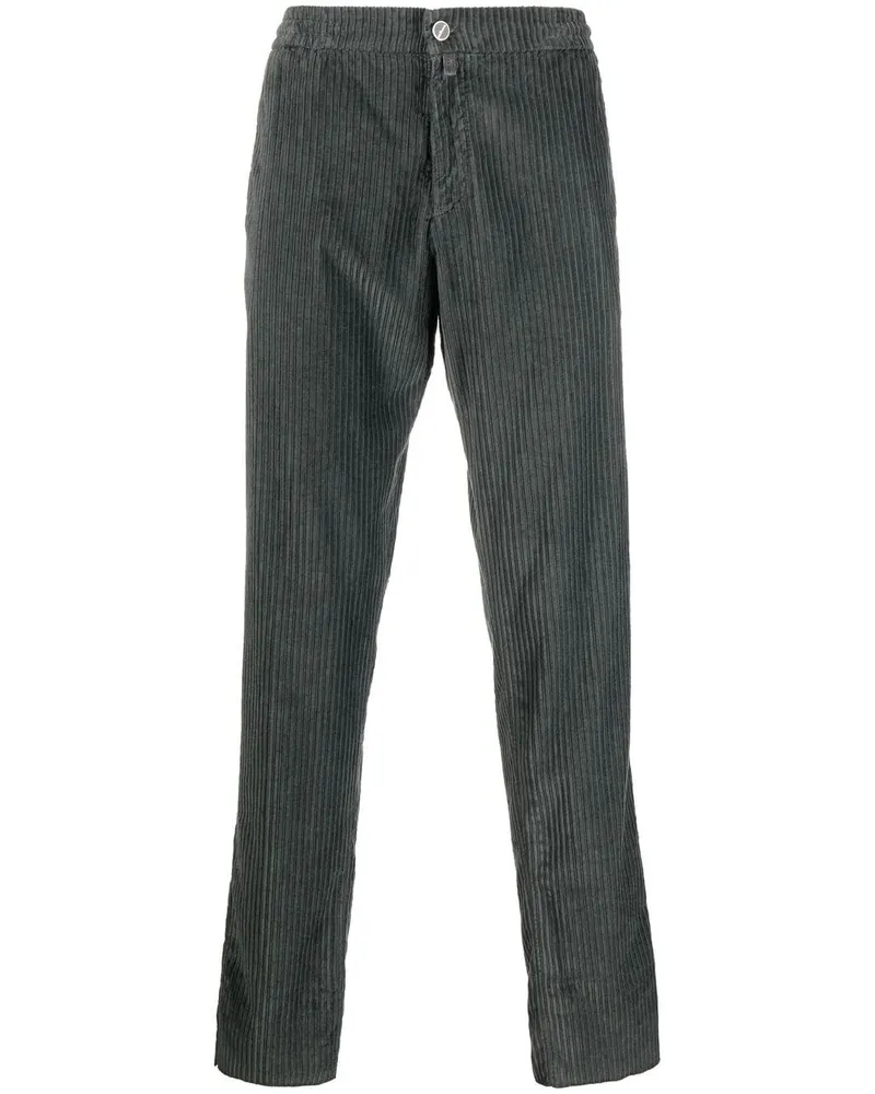 Kiton Cordhose mit geradem Bein Grau