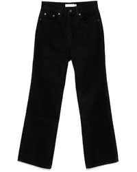 LOW CLASSIC Jeans in Samtoptik Schwarz