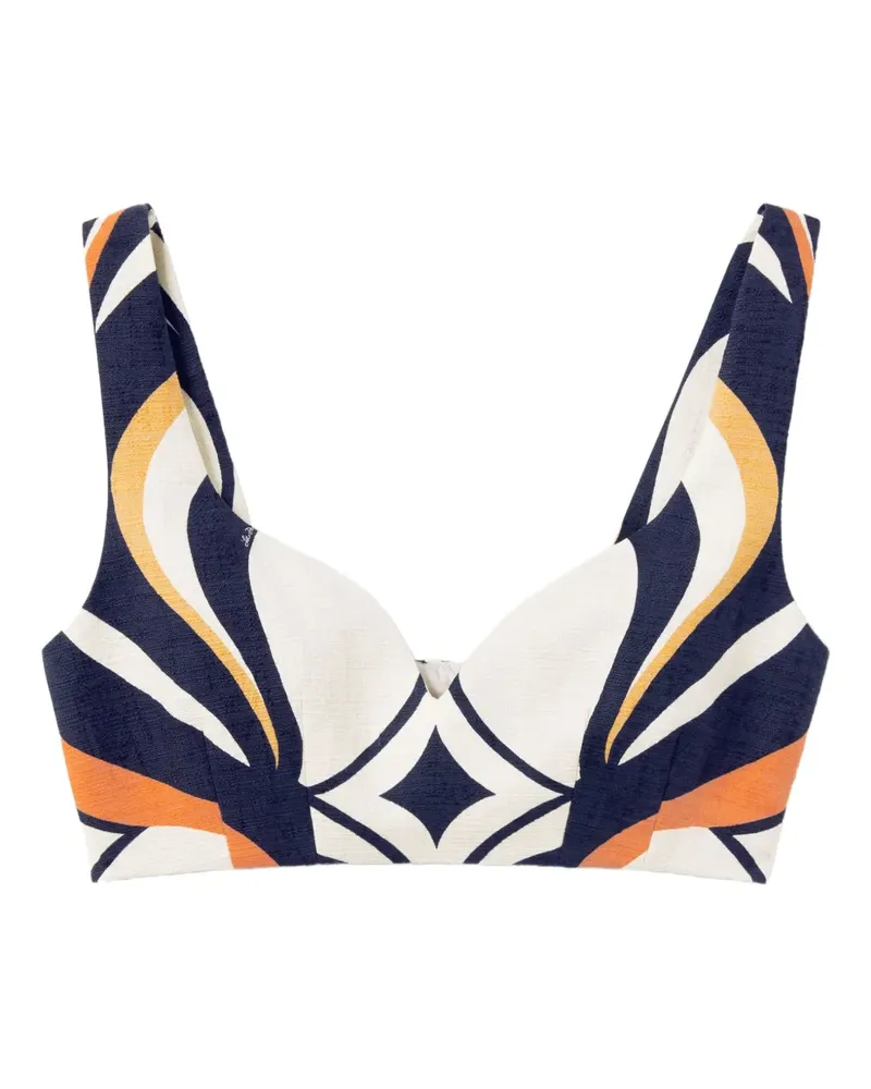 La DoubleJ Top mit abstraktem Print - Blau Blau