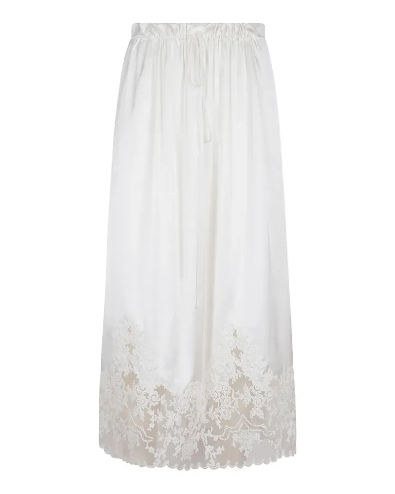 Ermanno Scervino lace-trim drawstring midi skirt - Weiß Weiß