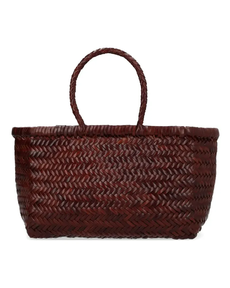 Dragon Diffusion small Triple Jump woven-leather tote bag - Braun Braun