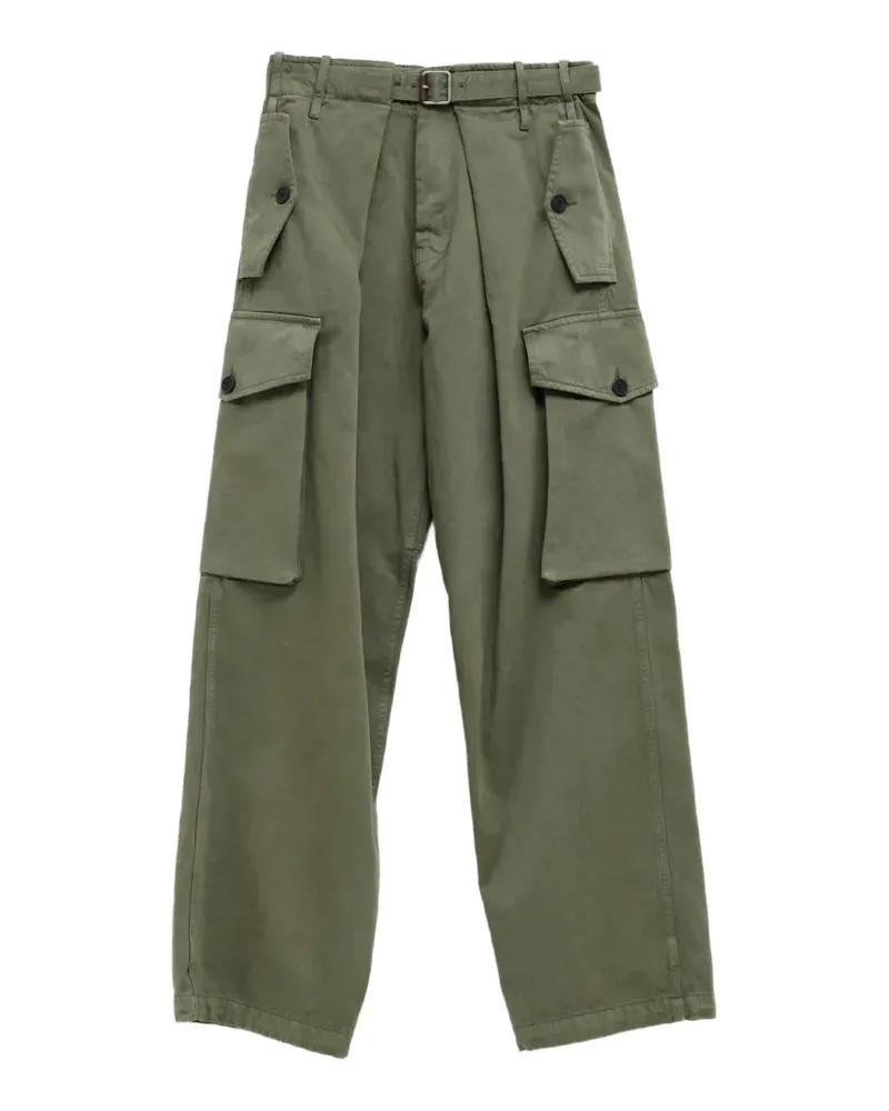 Loewe belted wide-leg cargo pants - Grün Grün