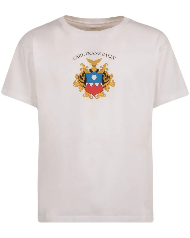 Bally T-Shirt aus Bio-Baumwolle mit Emblem-Print - Weiß Weiß