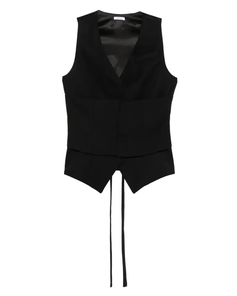 Alexander McQueen Weste mit Bindegürtel - Schwarz Schwarz