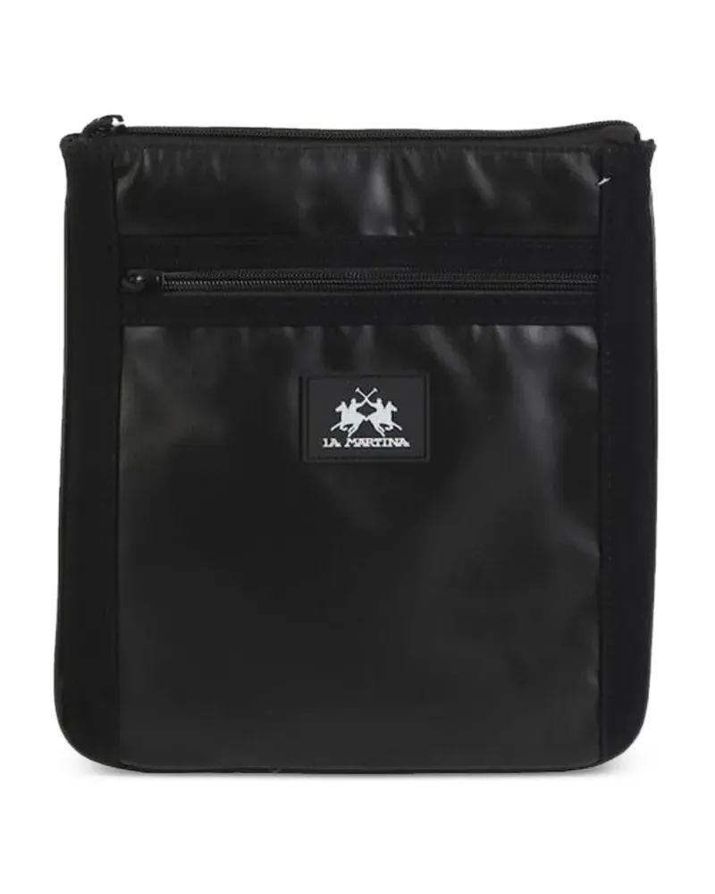 La Martina Kuriertasche mit Logo-Print - Schwarz Schwarz
