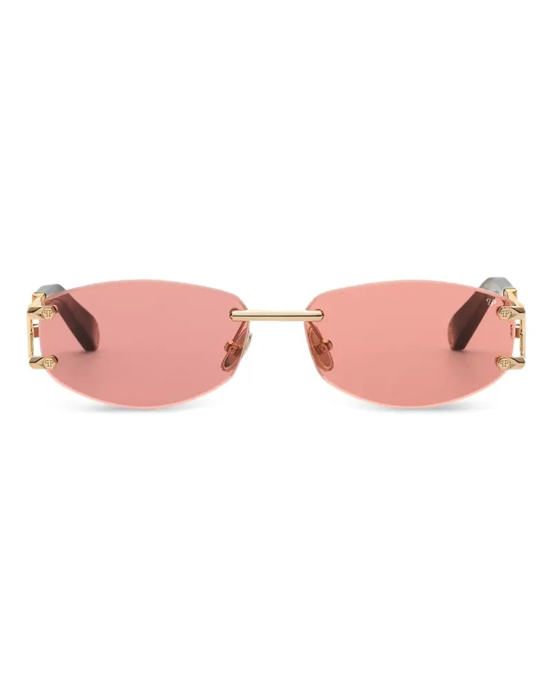 Philipp Plein sleek oval-lenses sunglasses - Gold Gold