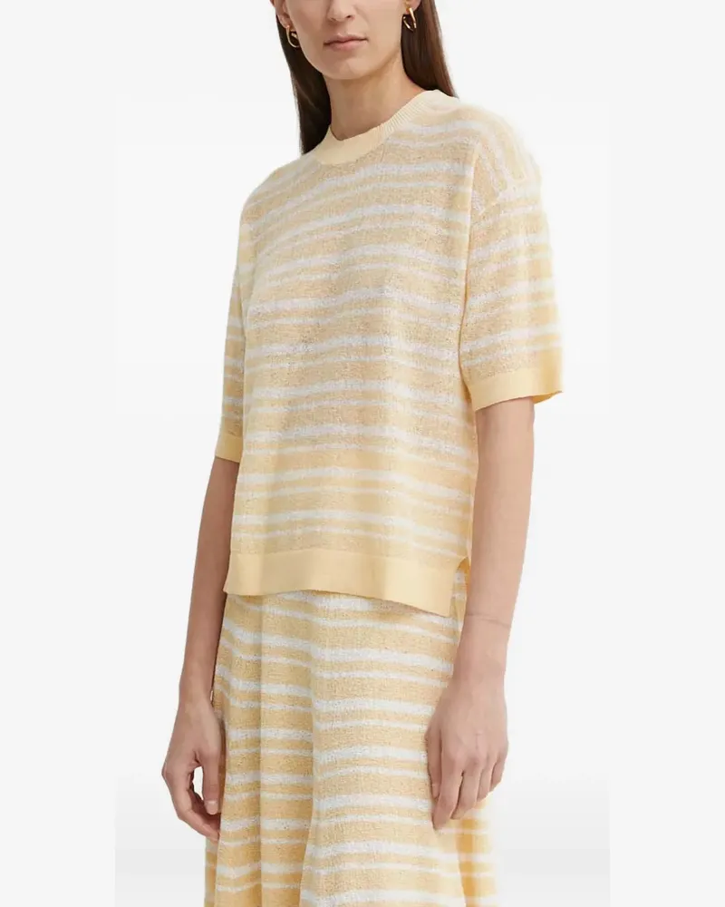 AERON striped short-sleeve top - Nude Nude
