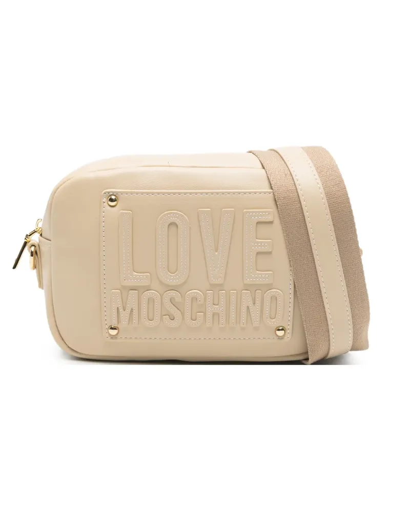 Moschino embossed-logo cross-body bag - Nude Nude