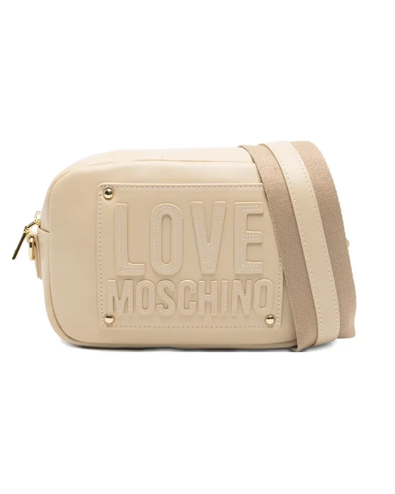 Moschino embossed-logo cross-body bag - Nude Nude