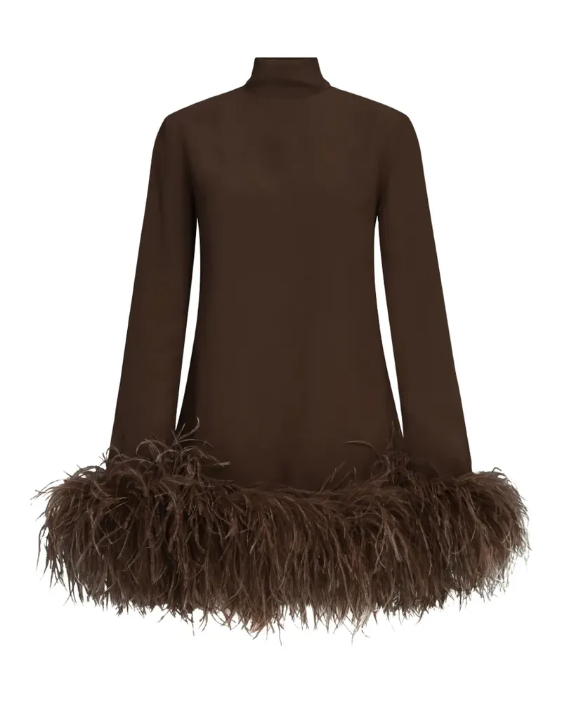 Taller Marmo Gina feather-trim dress - Braun Braun