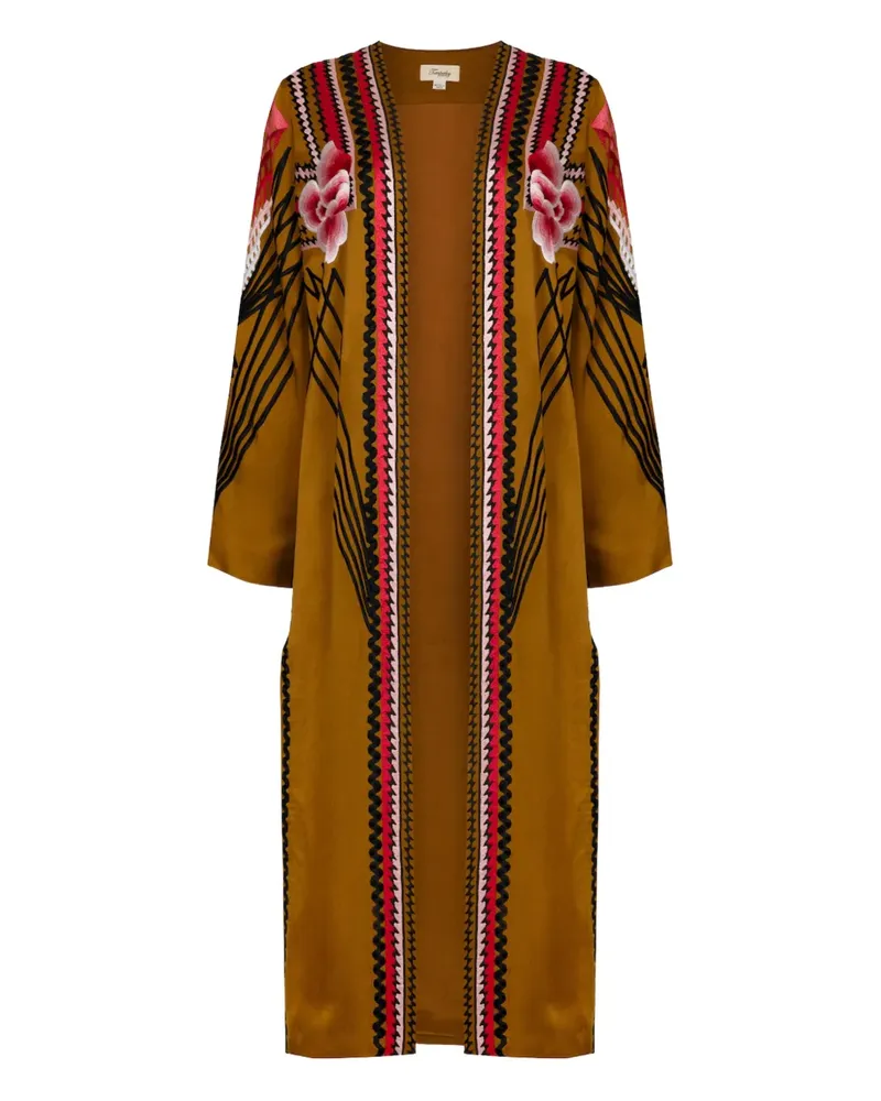 Temperley London Langer Romina Mantel mit Stickerei - Nude Nude