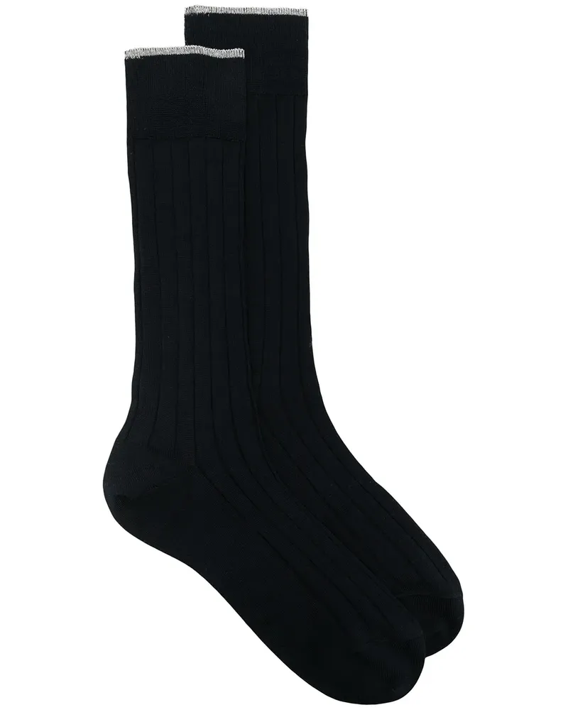 Brunello Cucinelli Gerippte Socken - Blau Blau