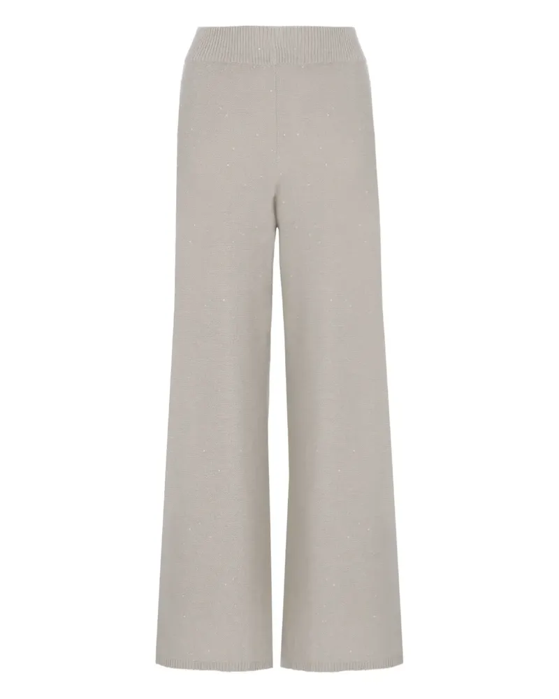 PANICALE Cashmere elasticated sequin-embellished pants - Nude Nude