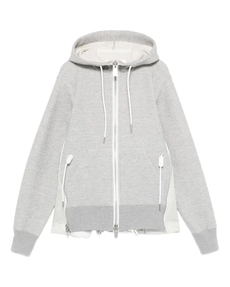Sacai panelled hoodie - Grau Grau
