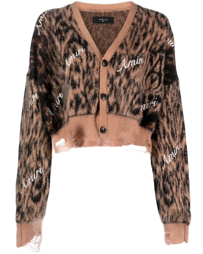Amiri Cardigan mit Leoparden-Print - Braun Braun