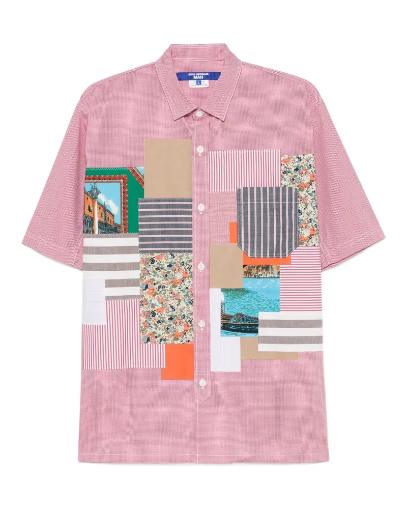 Junya Watanabe patchwork-panel gingham shirt - Rot Rot