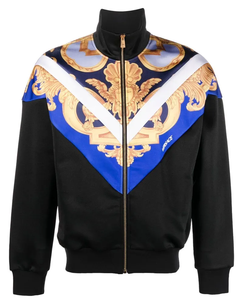 Versace Sweatshirtjacke mit Barocco-Print - Schwarz Schwarz