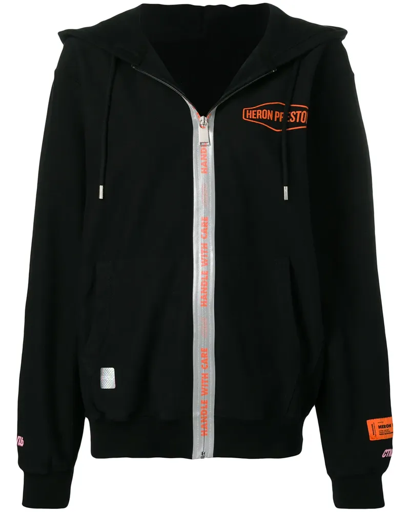Heron Preston Kapuzenjacke mit Logo - Schwarz Schwarz
