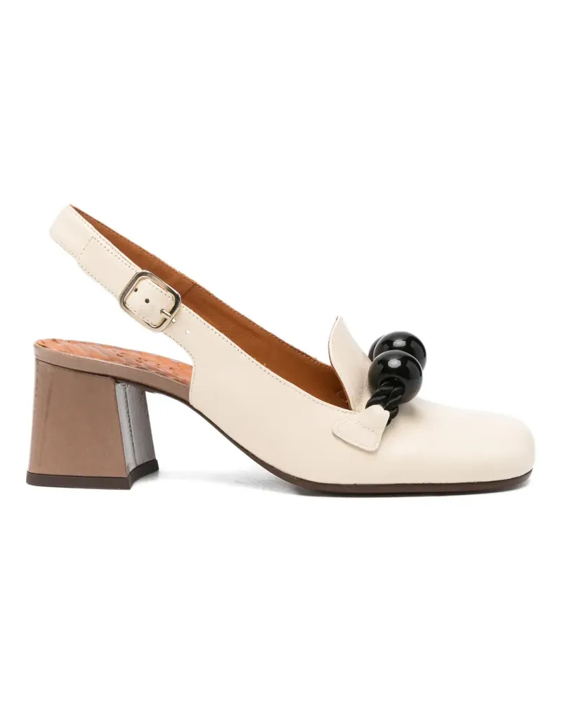 Chie Mihara Moby bead-embellished slingback pumps - Nude Nude