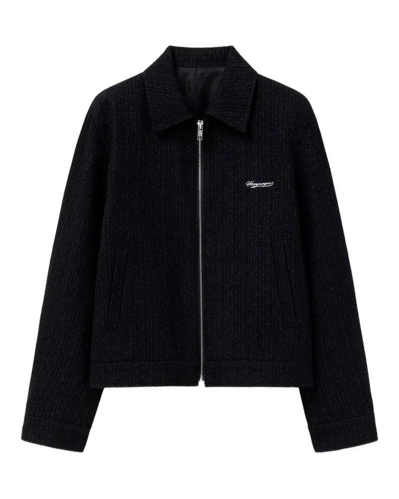 Wooyoungmi logo-plaque zip-up jacket - Schwarz Schwarz