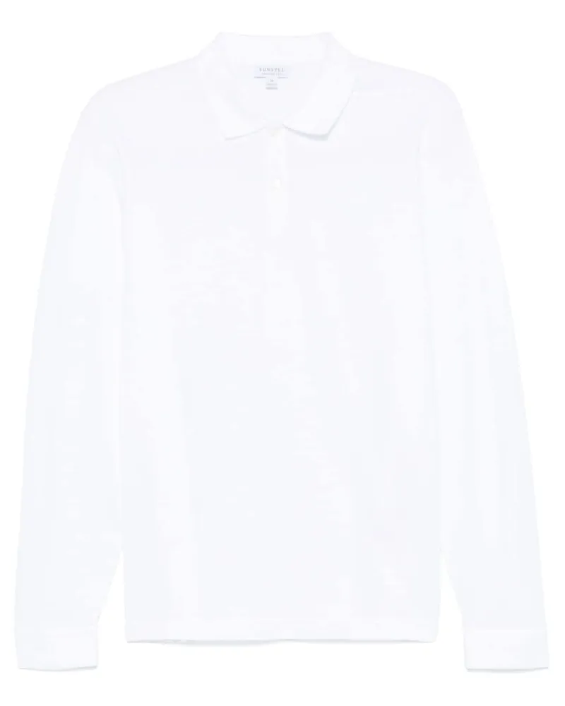 Sunspel Poloshirt aus Pikee - Weiß Weiß