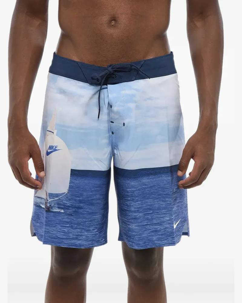 Nike Fadeaway Sailboat Badehose mit grafischem Print - Blau Blau