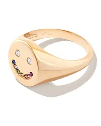 Roxanne First 14kt Gelbgold-Siegelring mit Smiley Gold