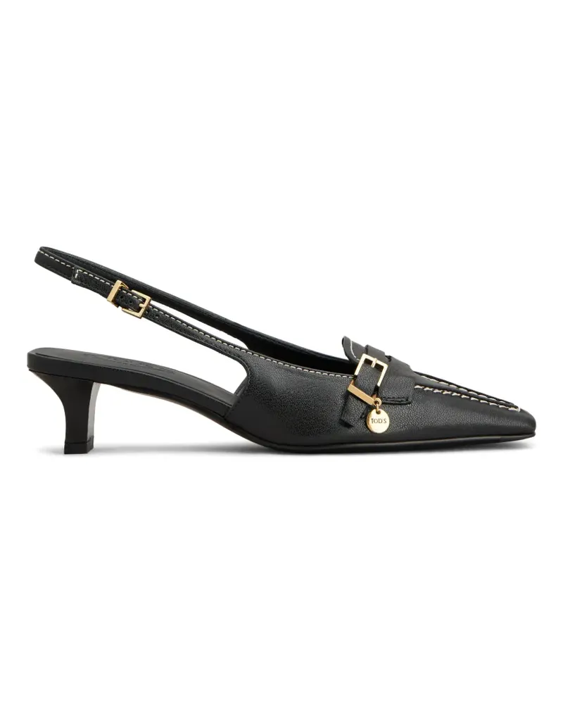 TOD'S Slingback-Pumps aus Leder - Schwarz Schwarz