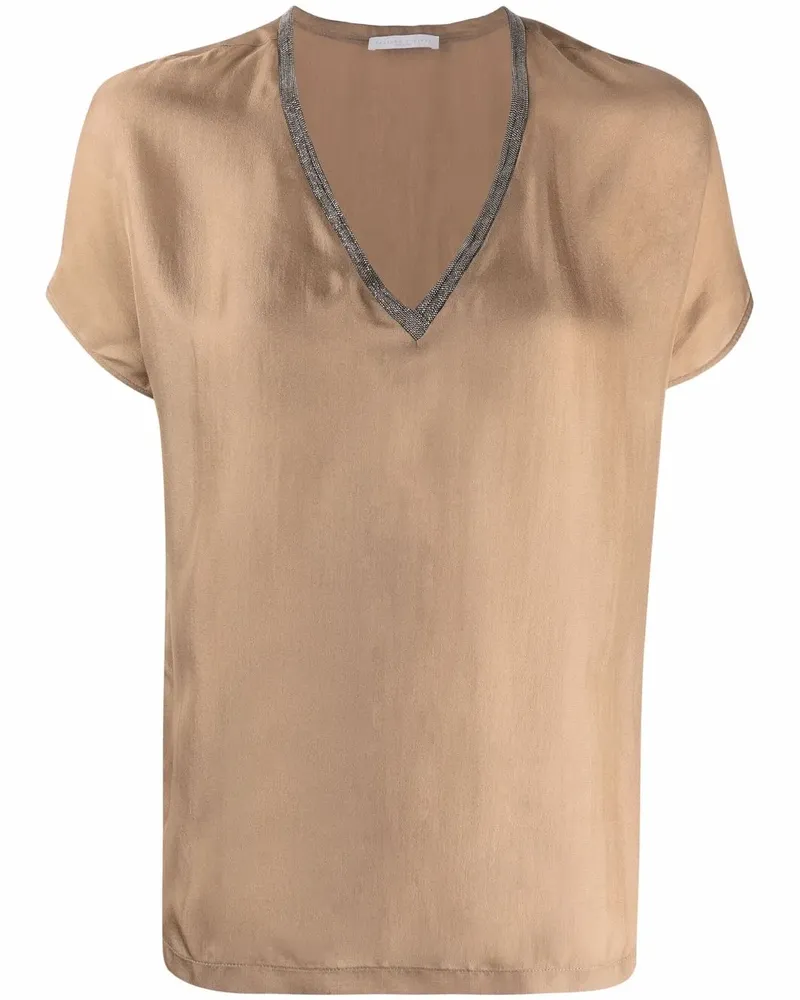 Fabiana Filippi Top mit V-Ausschnitt - Braun Braun