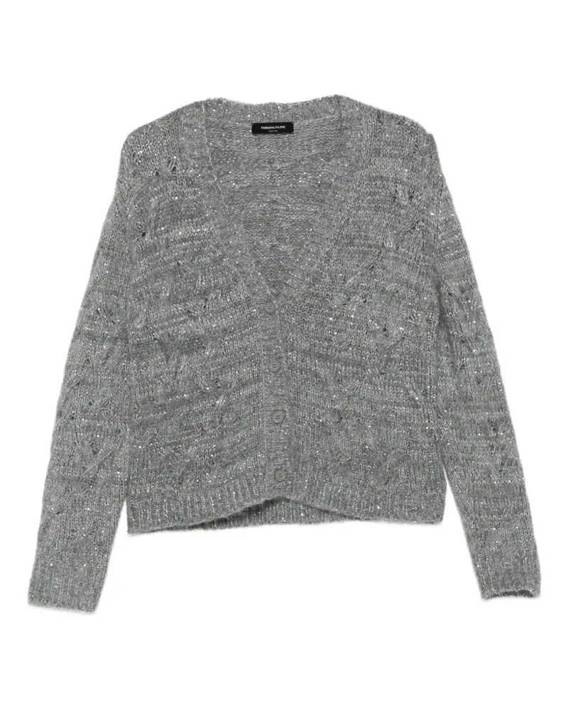 Fabiana Filippi Cardigan mit Pailletten - Grau Grau