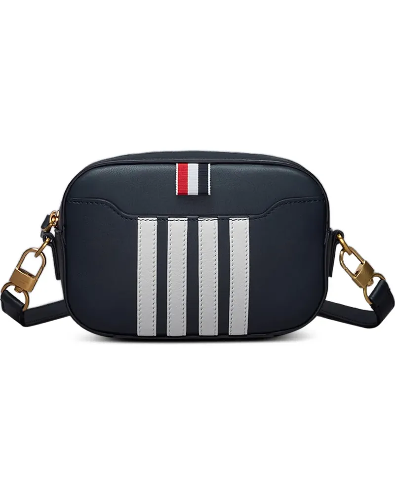 Thom Browne 4-bar stripes rectangular leather bag - Blau Blau