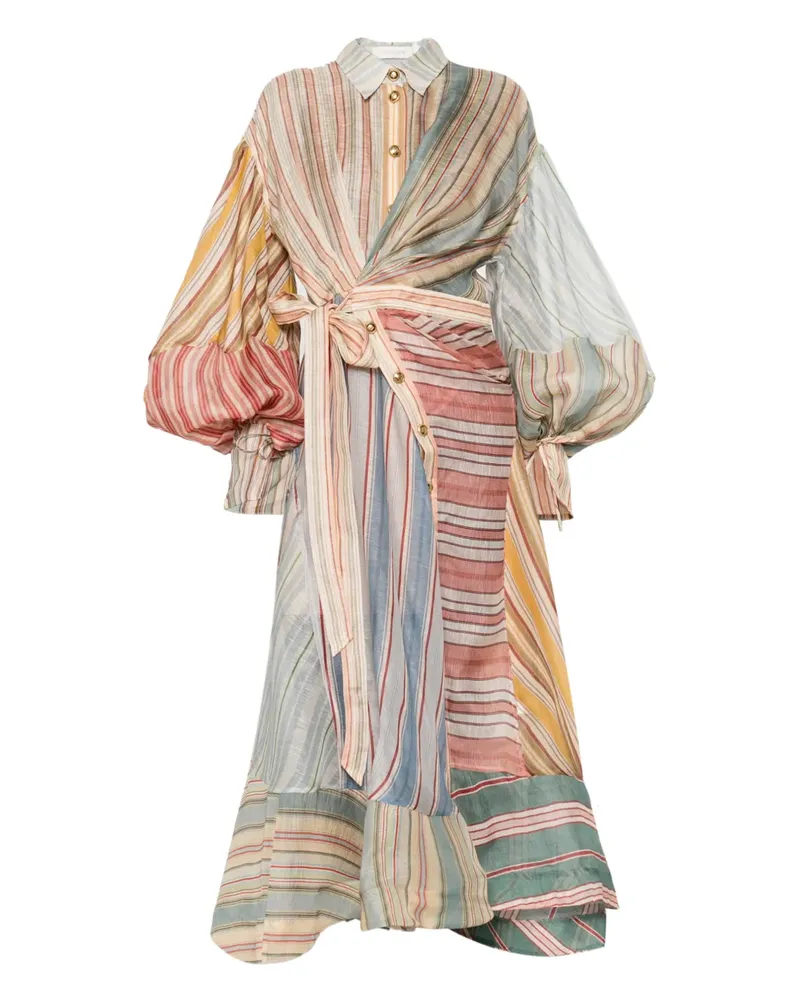 Zimmermann Gestreiftes Rebellion Midikleid - Nude Nude
