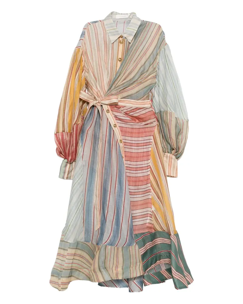 Zimmermann Rebellion Striped midi dress - Nude Nude