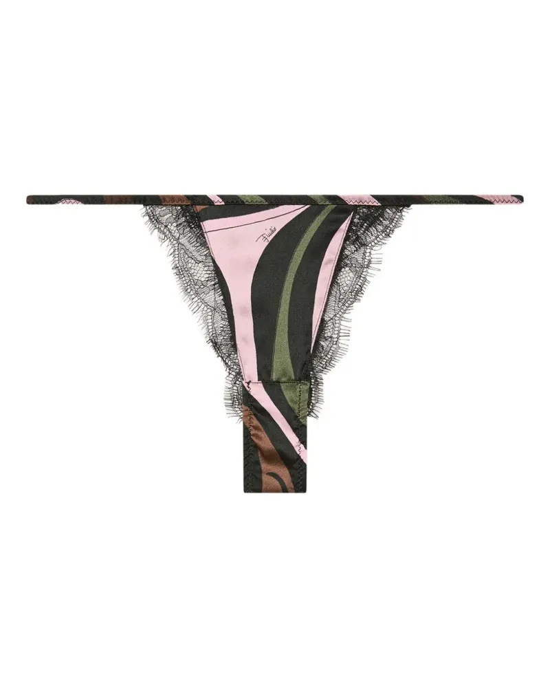 Emilio Pucci Tanga mit Marmo-Print - Schwarz Schwarz