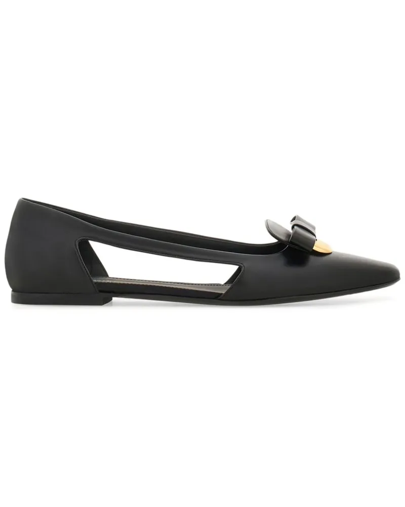 Ferragamo Drop Bow Ballerinas Schwarz