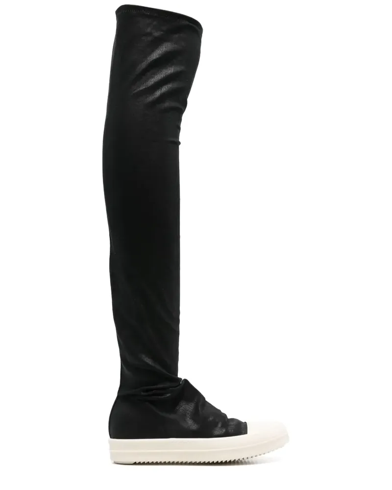 DRKSHDW by Rick Owens High Sock Sneakers - 911 BLACK/ MILK/ MILK 911
