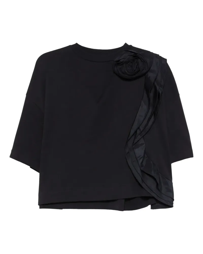 Max Mara Gerüschtes T-Shirt aus Jersey - Blau Blau
