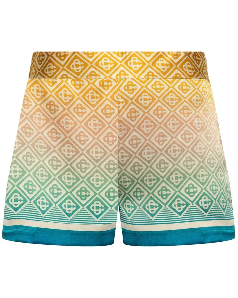 Casablanca Paris Seidenshorts mit Monogramm-Print - Orange Orange