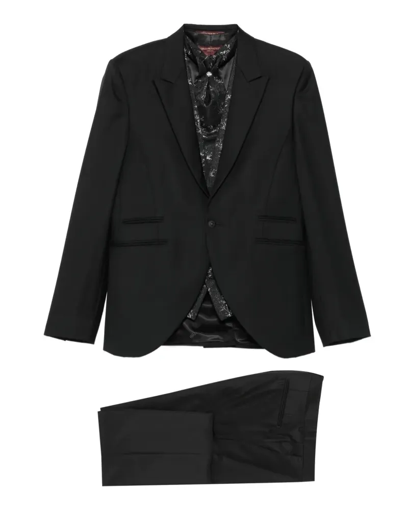 Carlo Pignatelli floral-jacquard suits - Schwarz Schwarz