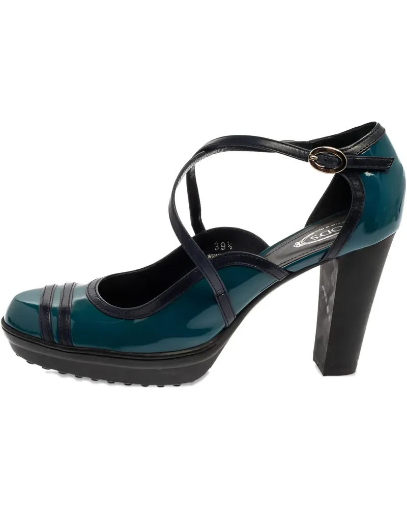 TOD'S Pumps aus Lackleder mit Schnalle 100mm - Blau Blau